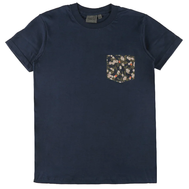Men's Slim Fit Stretch Jeans in Dark Wash for a Modern and Comfortable LookPocket Tee - Navy - Fruit Print - Navy Men's Slim Fit Stretch Jeans in Dark Wash for a Modern and Comfortable LookPocket Tee - Navy - Fruit Print - Navy