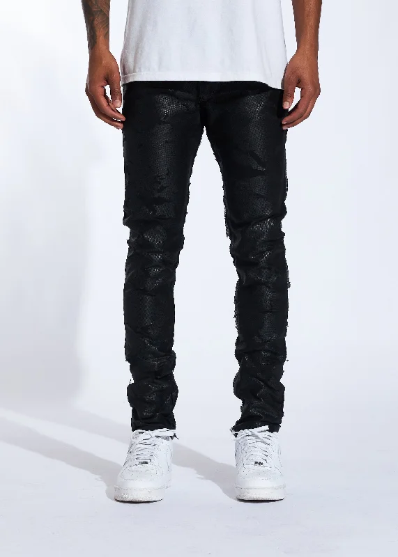 Plus Size Men's Relaxed Fit Jeans with a Tapered Leg for a Laid - Back VibeRaf Denim (Black Wax) Plus Size Men's Relaxed Fit Jeans with a Tapered Leg for a Laid - Back VibeRaf Denim (Black Wax)