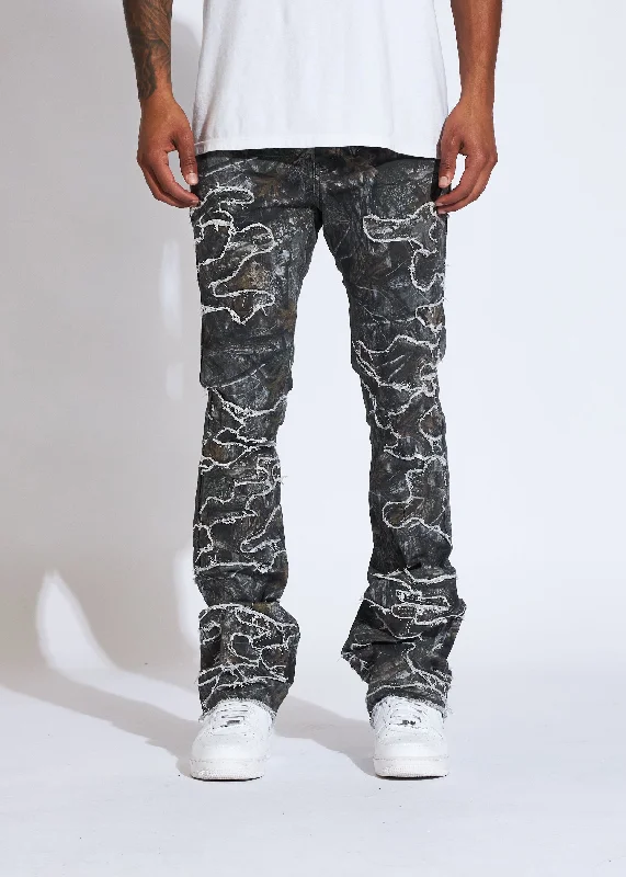 Plus Size Men's Straight Leg Jeans with Reinforced Knees for DurabilityRaven Stacked Denim (Camo) Plus Size Men's Straight Leg Jeans with Reinforced Knees for DurabilityRaven Stacked Denim (Camo)