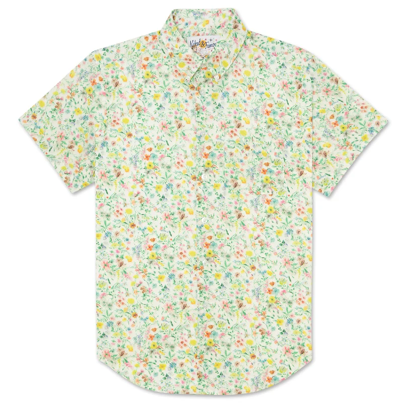 Plus Size Men's Bootcut Jeans with a Belt Loop Upgrade for a Stylish TouchShort Sleeve Easy Shirt - Flower Painting - White Plus Size Men's Bootcut Jeans with a Belt Loop Upgrade for a Stylish TouchShort Sleeve Easy Shirt - Flower Painting - White