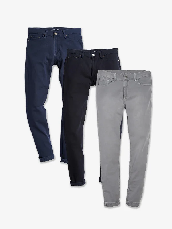 Plus Size Men's Relaxed Fit Jeans with a Tapered Leg for a Laid - Back VibeSlim Mercer Jeans 3-Pack