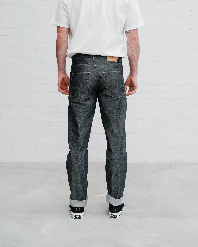 Men's High - Waisted Jeans in a Medium Wash for a Vintage - Style RevivalThe SlimR - Japanese Indigo Summer Weight Stretch Selvedge Men's High - Waisted Jeans in a Medium Wash for a Vintage - Style RevivalThe SlimR - Japanese Indigo Summer Weight Stretch Selvedge