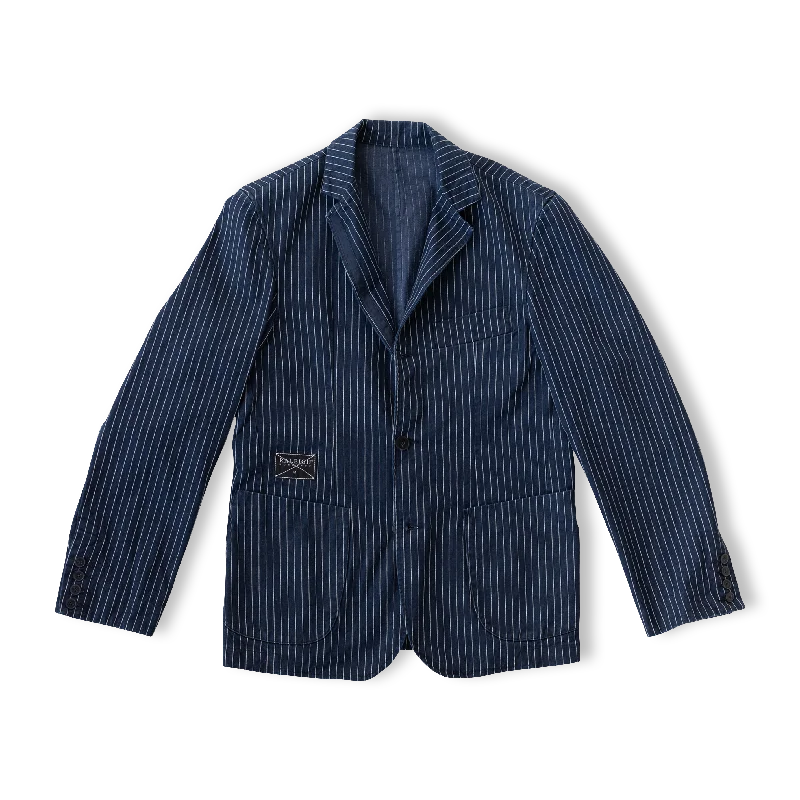 Plus Size Men's Bootcut Jeans with a Relaxed Waist for a Classic and Comfortable FitDare Sportcoat | Indigo Pinstripe Plus Size Men's Bootcut Jeans with a Relaxed Waist for a Classic and Comfortable FitDare Sportcoat | Indigo Pinstripe