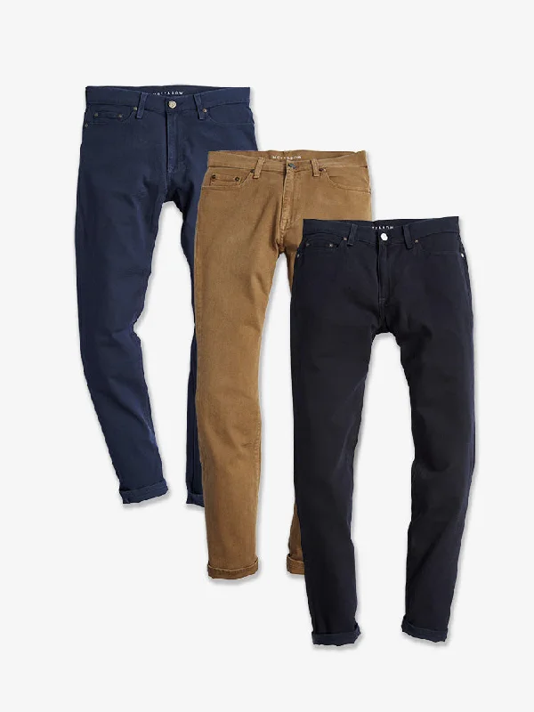 Men's Low - Rise Jeans in a Light Wash for a Casual and Youthful LookStraight Mercer Jeans 3-Pack