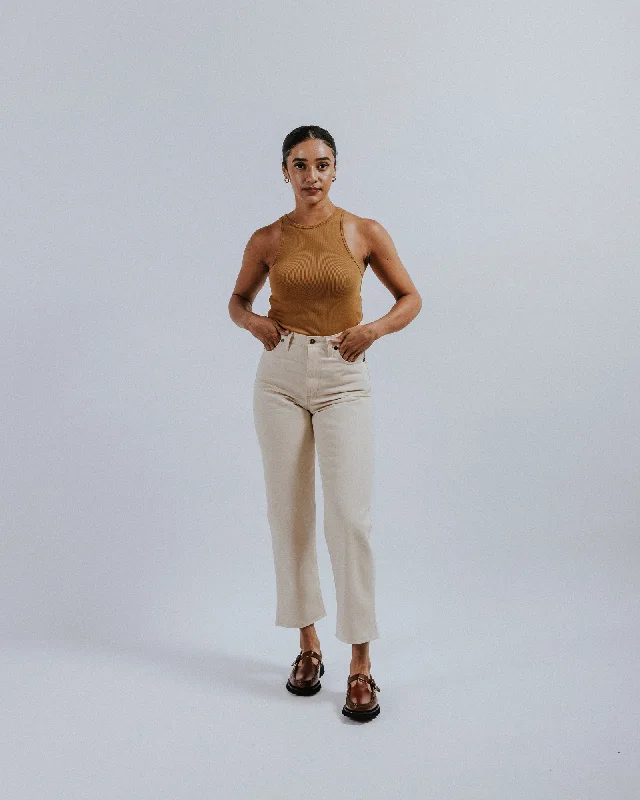 Men's Jeans with an Elastic Waistband for Ultimate ComfortThe Edith - Wide Crop - Ecru Denim. Men's Jeans with an Elastic Waistband for Ultimate ComfortThe Edith - Wide Crop - Ecru Denim.
