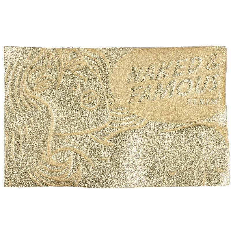 Men's Ripped Skinny Jeans in Acid Wash for an Edgy and Punk - Inspired StyleTragic Blond Patch - Gold Lambskin