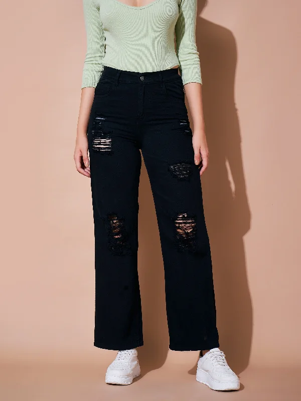 Men's Cargo Jeans with Multiple Pockets for a Practical and Outdoor - Friendly LookWomen Black Heavy Distress Straight Jeans Men's Cargo Jeans with Multiple Pockets for a Practical and Outdoor - Friendly LookWomen Black Heavy Distress Straight Jeans