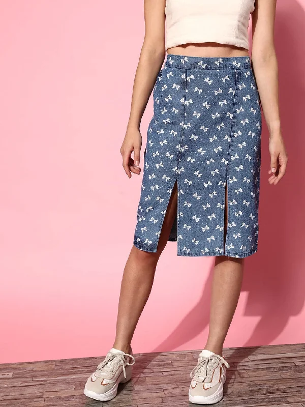 Men's Jeans with a Zip - Off Lower Leg for Convertible StyleWomen Blue Bow Print Pencil Midi Skirt Men's Jeans with a Zip - Off Lower Leg for Convertible StyleWomen Blue Bow Print Pencil Midi Skirt