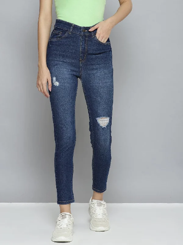 Plus Size Men's Bootcut Jeans with a Belt Loop Upgrade for a Stylish TouchWomen Blue Distressed Slit Jeans Plus Size Men's Bootcut Jeans with a Belt Loop Upgrade for a Stylish TouchWomen Blue Distressed Slit Jeans