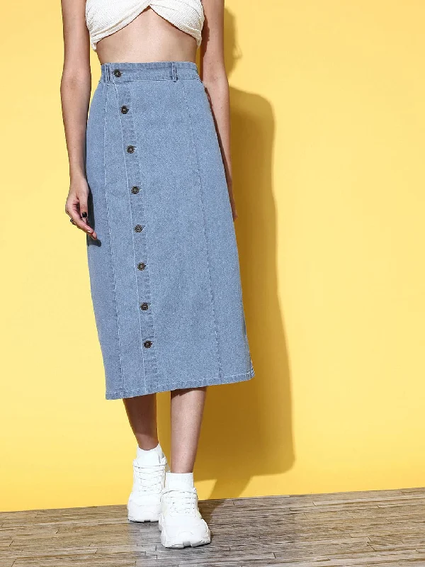 Men's Jeans with a Zip - Off Lower Leg for Convertible StyleWomen Blue Front Button Midi Denim Skirt Men's Jeans with a Zip - Off Lower Leg for Convertible StyleWomen Blue Front Button Midi Denim Skirt