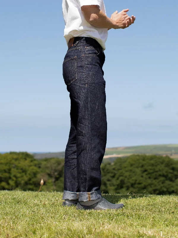 Men's Stretch Jeans with a Moisture - Wicking Lining for Active LifestylesWork - Regular Fit - Japanese Linen Denim Men's Stretch Jeans with a Moisture - Wicking Lining for Active LifestylesWork - Regular Fit - Japanese Linen Denim