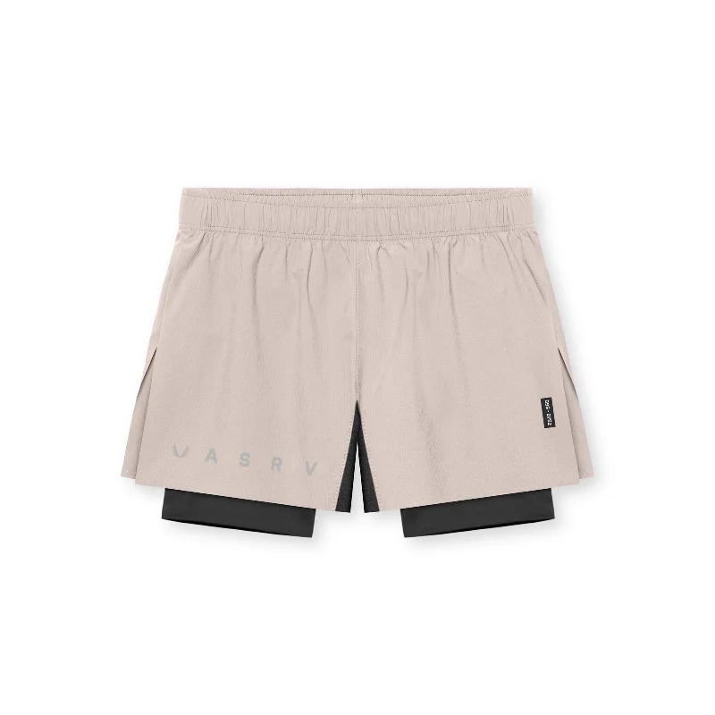 Men's zip - pocket canvas shorts for added functionality during travel   0752. Ripstop 3" High Split Liner Short - Chai/Black