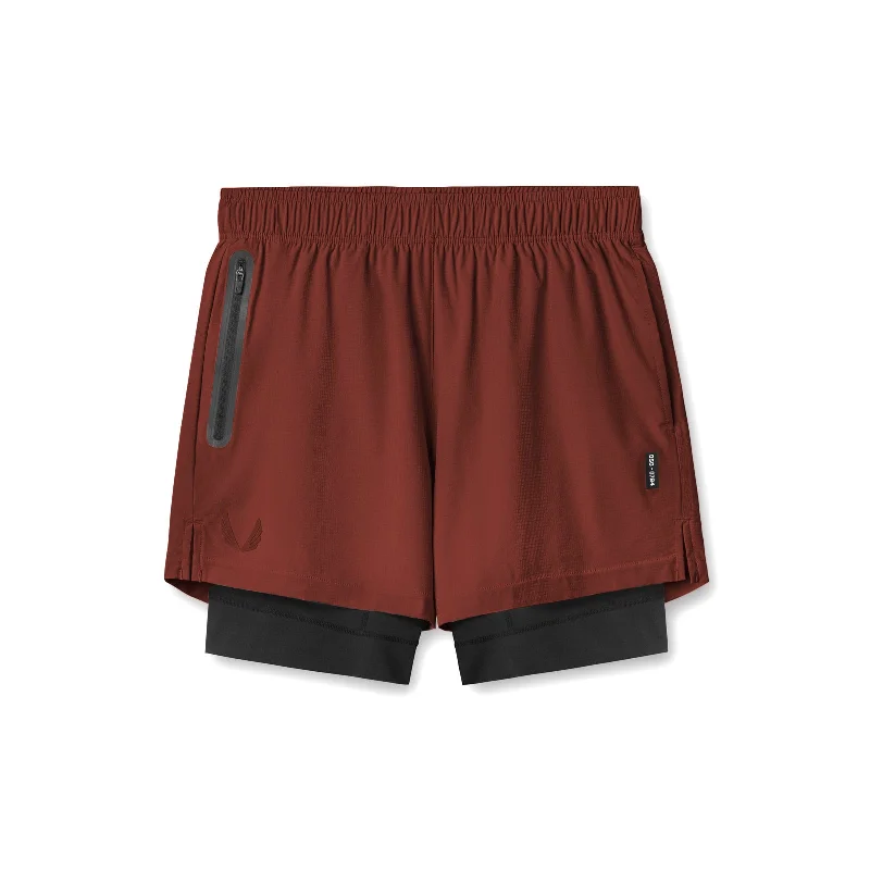 Men's drawstring casual linen shorts for a laid - back summer look 0784. Ultralite™ 6" Liner Short - Brick/Black Men's drawstring casual linen shorts for a laid - back summer look 0784. Ultralite™ 6" Liner Short - Brick/Black