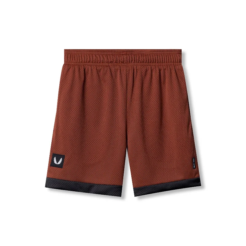 Men's floral print silk blend shorts for a unique night - out look 0795. SilverPlus™ Mesh Reversible Short - Brick/Black Men's floral print silk blend shorts for a unique night - out look 0795. SilverPlus™ Mesh Reversible Short - Brick/Black