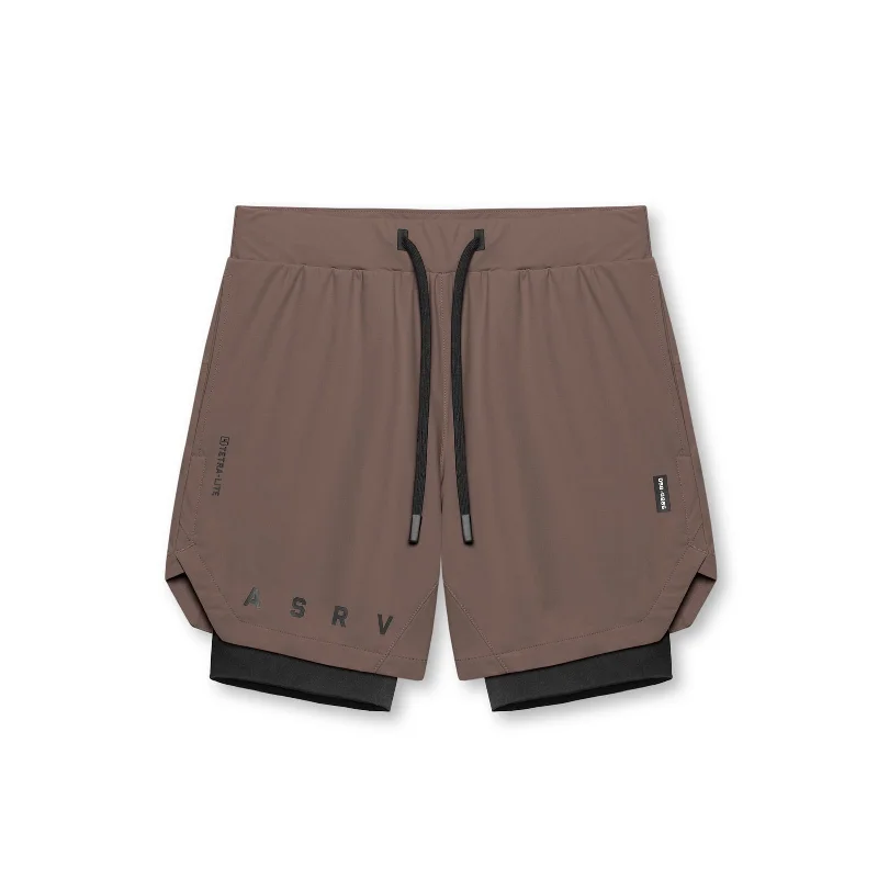 Men's breathable cotton athletic shorts for intense workouts 0866. Tetra-Lite® 7" Liner Short - Deep Taupe "ASRV"/Black Men's breathable cotton athletic shorts for intense workouts 0866. Tetra-Lite® 7" Liner Short - Deep Taupe "ASRV"/Black