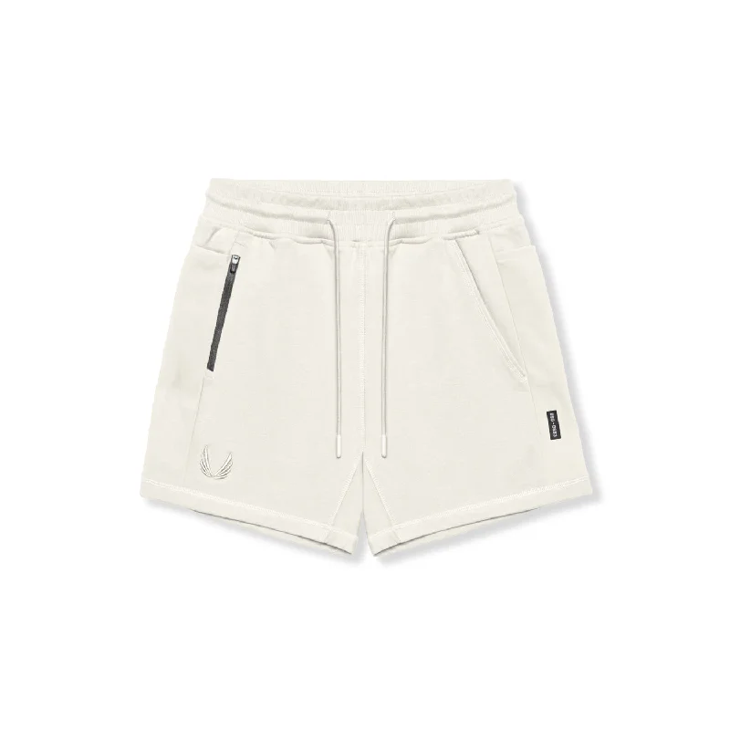 Men's wide - leg linen blend shorts for a relaxed beachside vibe 0867. Tech-Terry™ Sidelock Sweat Short - Ivory Cream Men's wide - leg linen blend shorts for a relaxed beachside vibe 0867. Tech-Terry™ Sidelock Sweat Short - Ivory Cream
