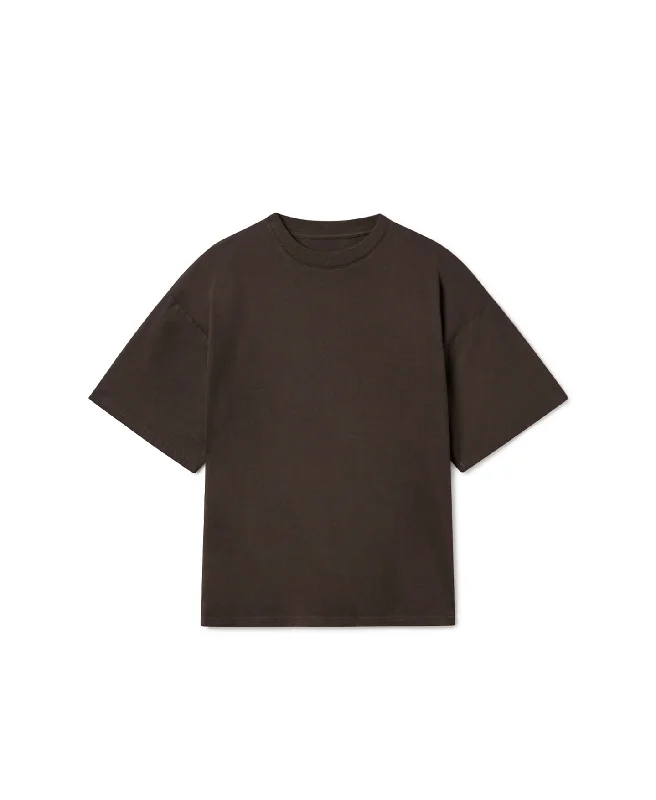 Men's mock - neck t - shirts with a modern and sleek style300 GSM 'Dark Chocolate' T-Shirt Men's mock - neck t - shirts with a modern and sleek style300 GSM 'Dark Chocolate' T-Shirt