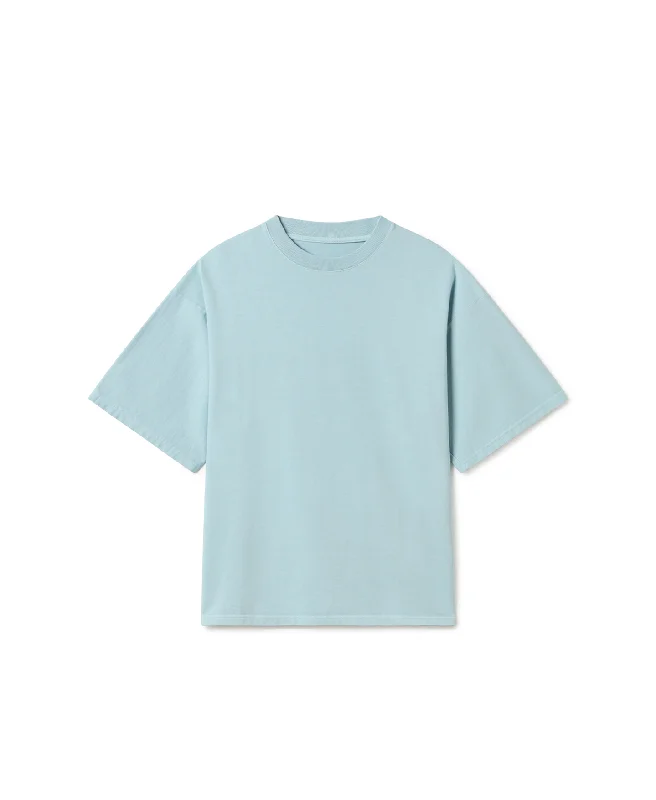 Men's short - sleeve linen t - shirts for summer beach outings300 GSM 'Ice Blue' T-Shirt Men's short - sleeve linen t - shirts for summer beach outings300 GSM 'Ice Blue' T-Shirt
