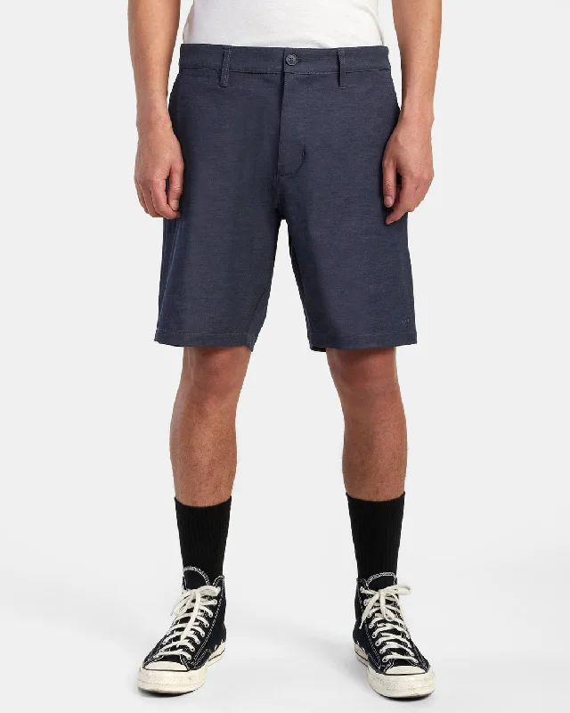 Men's pastel - colored cotton shorts for a spring - friendly outfit Back In Hybrid 19" Shorts - Denim Heather Men's pastel - colored cotton shorts for a spring - friendly outfit Back In Hybrid 19" Shorts - Denim Heather