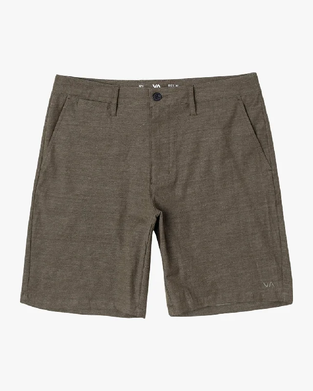 Men's moisture - wicking performance shorts for sweaty outdoor activities Back In 19" Hybrid Shorts - Olive Men's moisture - wicking performance shorts for sweaty outdoor activities Back In 19" Hybrid Shorts - Olive