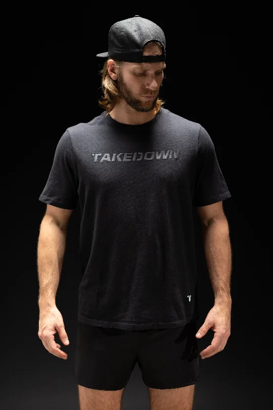 Men's v - neck muscle t - shirts for a body - building aestheticBlackout Logo Stack T-Shirt Men's v - neck muscle t - shirts for a body - building aestheticBlackout Logo Stack T-Shirt
