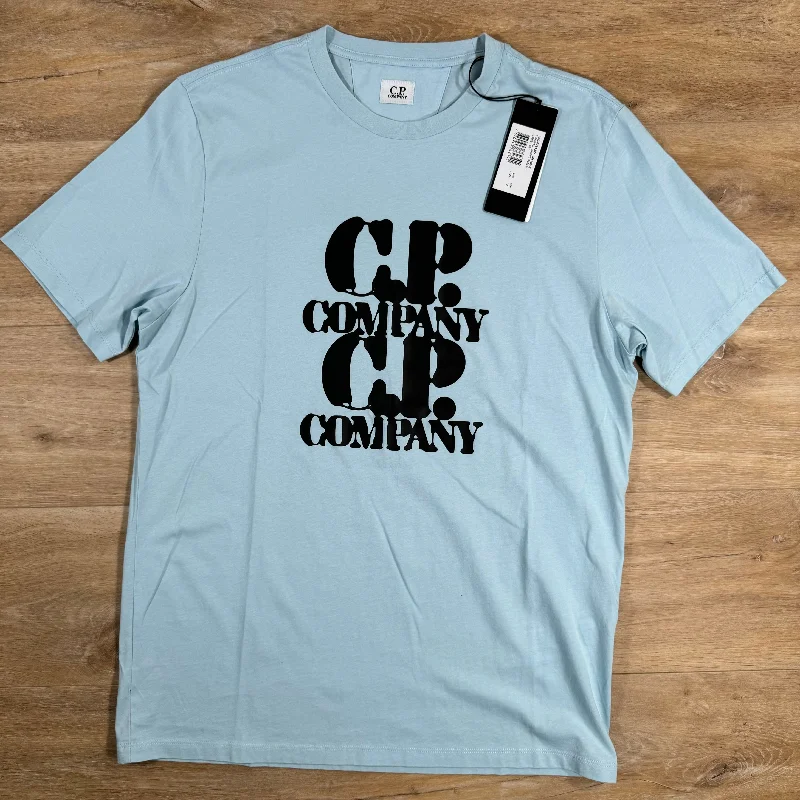 Men's distressed denim - look t - shirts with a rugged appealC.P. Company 30/1 Jersey Graphic T-Shirt in Starlight Blue Men's distressed denim - look t - shirts with a rugged appealC.P. Company 30/1 Jersey Graphic T-Shirt in Starlight Blue