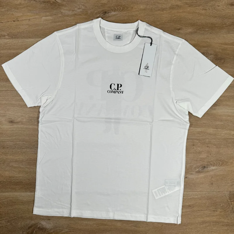 Men's mock - neck t - shirts with a modern and sleek styleC.P. Company Bold British Sailor T-Shirt in White Men's mock - neck t - shirts with a modern and sleek styleC.P. Company Bold British Sailor T-Shirt in White