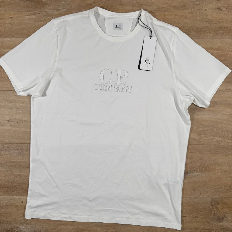 Men's smart - casual checkered t - shirts for semi - formal occasionsC.P. Company Jersey 30/1 T-Shirt in White Men's smart - casual checkered t - shirts for semi - formal occasionsC.P. Company Jersey 30/1 T-Shirt in White