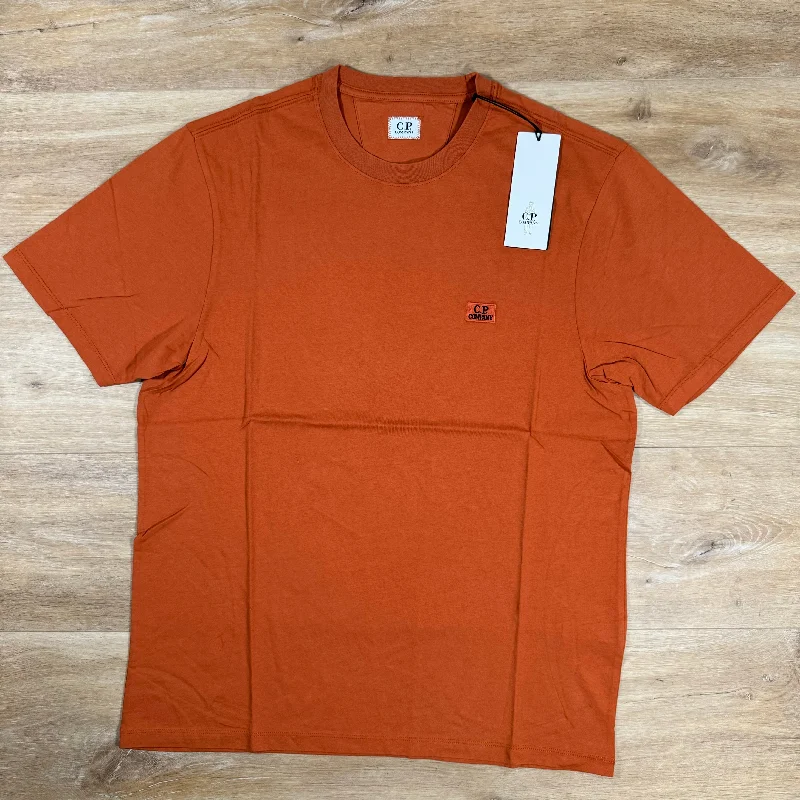 Men's thermal t - shirts with a high - neck design for cold weatherC.P. Company Logo Patch T-Shirt in Bombay Brown Men's thermal t - shirts with a high - neck design for cold weatherC.P. Company Logo Patch T-Shirt in Bombay Brown