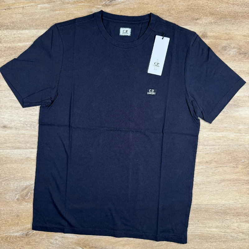 Men's slim - fit graphic t - shirts with vintage rock band printsC.P. Company Logo Patch T-Shirt in Navy Men's slim - fit graphic t - shirts with vintage rock band printsC.P. Company Logo Patch T-Shirt in Navy