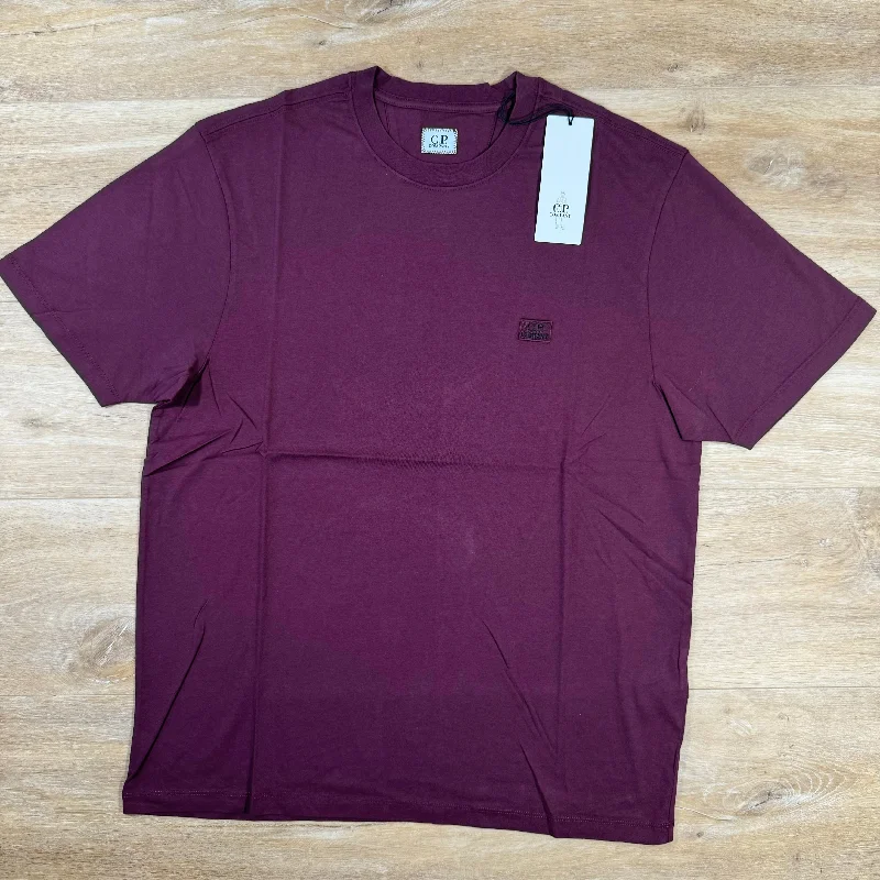 Men's mock - neck t - shirts with a modern and sleek styleC.P. Company Logo Patch T-Shirt in Potent Purple Men's mock - neck t - shirts with a modern and sleek styleC.P. Company Logo Patch T-Shirt in Potent Purple