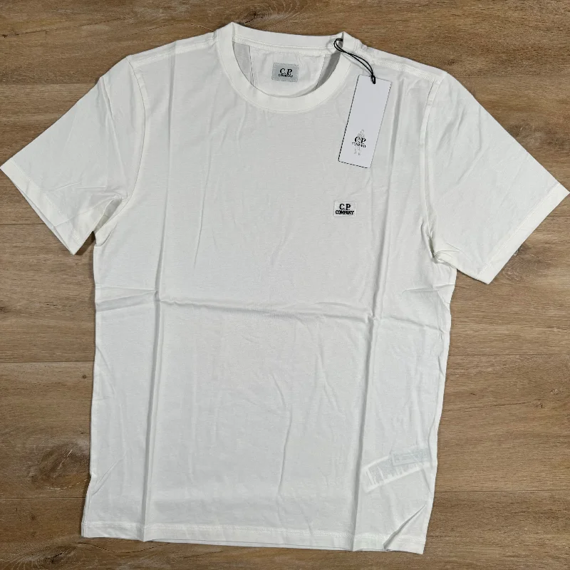Men's lightweight performance t - shirts for running marathonsC.P. Company Logo Patch T-Shirt in White