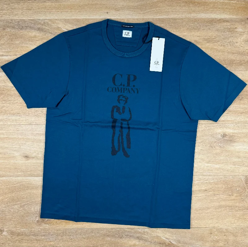 Men's UV - protection t - shirts for outdoor activities in the sunC.P. Company Mercerised British Sailor T-Shirt in Ink Blue Men's UV - protection t - shirts for outdoor activities in the sunC.P. Company Mercerised British Sailor T-Shirt in Ink Blue