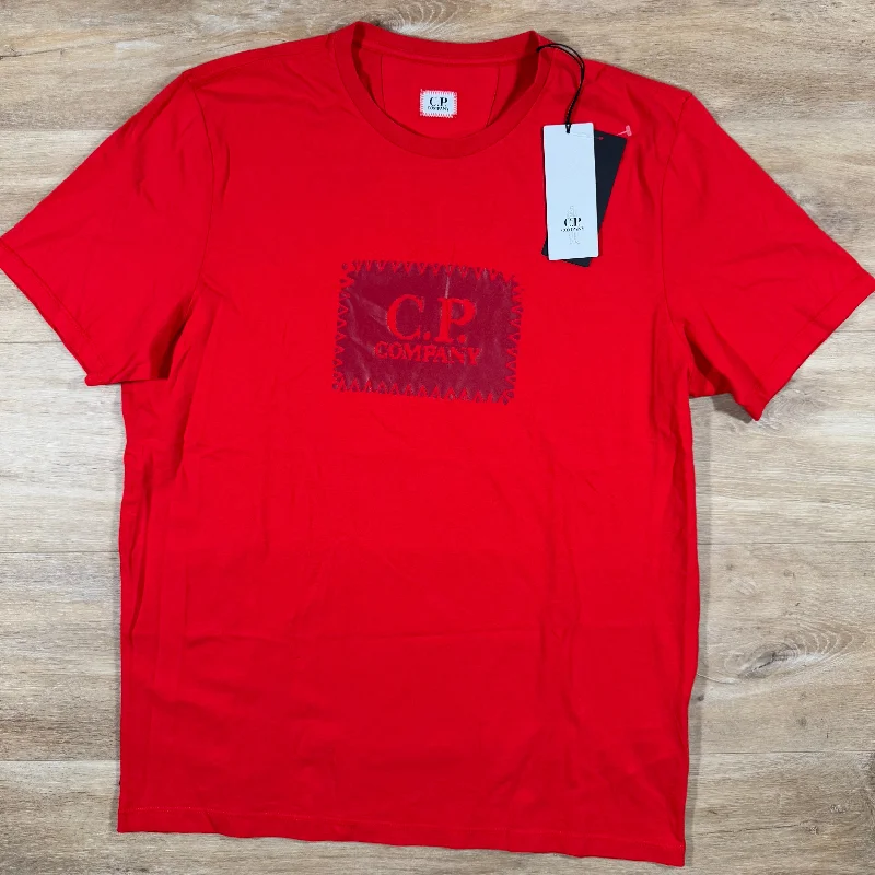 Men's UV - protection t - shirts for outdoor activities in the sunC.P. Company Stitch Block Logo T-Shirt in Red Men's UV - protection t - shirts for outdoor activities in the sunC.P. Company Stitch Block Logo T-Shirt in Red