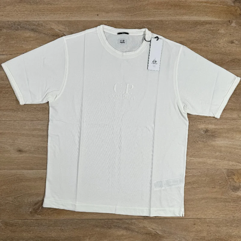 Men's antimicrobial t - shirts for odor - free freshness during travelC.P. Company Tacting Piquet Logo T-Shirt in White Men's antimicrobial t - shirts for odor - free freshness during travelC.P. Company Tacting Piquet Logo T-Shirt in White