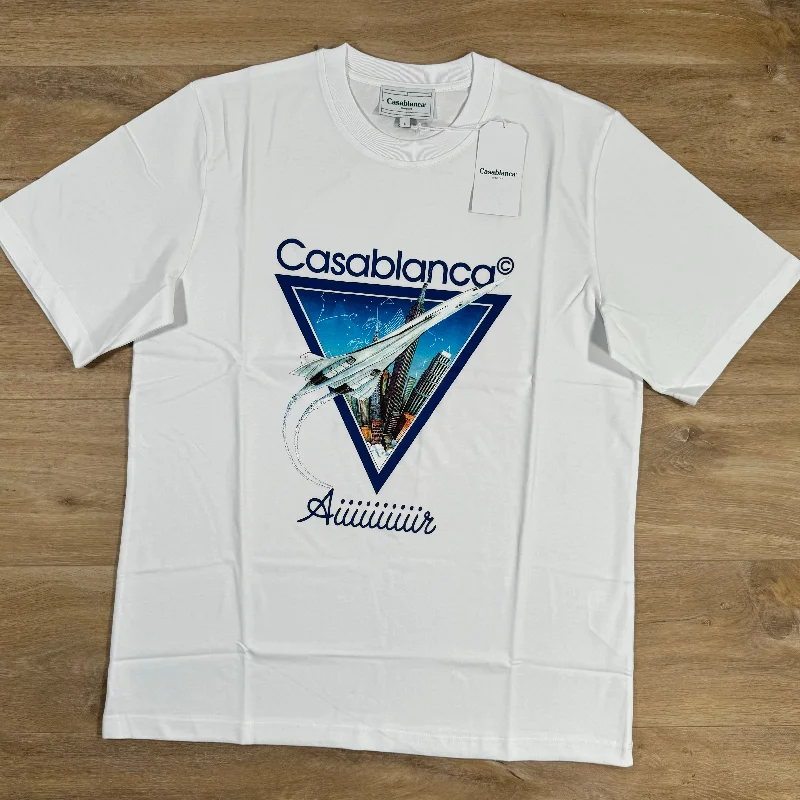 Men's printed Hawaiian t - shirts for tropical vacationsCasablanca Aiiiiir T-Shirt in White Men's printed Hawaiian t - shirts for tropical vacationsCasablanca Aiiiiir T-Shirt in White