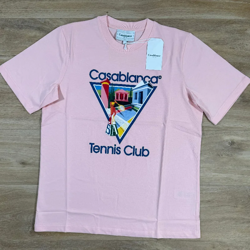 Men's antimicrobial t - shirts for odor - free freshness during travelCasablanca La Joueuse T-Shirt in Pale Pink Men's antimicrobial t - shirts for odor - free freshness during travelCasablanca La Joueuse T-Shirt in Pale Pink
