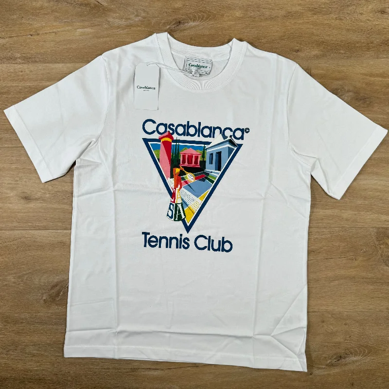 Men's moisture - wicking athletic t - shirts for intense workoutsCasablanca La Joueuse T-Shirt in White Men's moisture - wicking athletic t - shirts for intense workoutsCasablanca La Joueuse T-Shirt in White