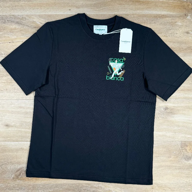Men's moisture - wicking athletic t - shirts for intense workoutsCasablanca Le Jeu T-Shirt in Black