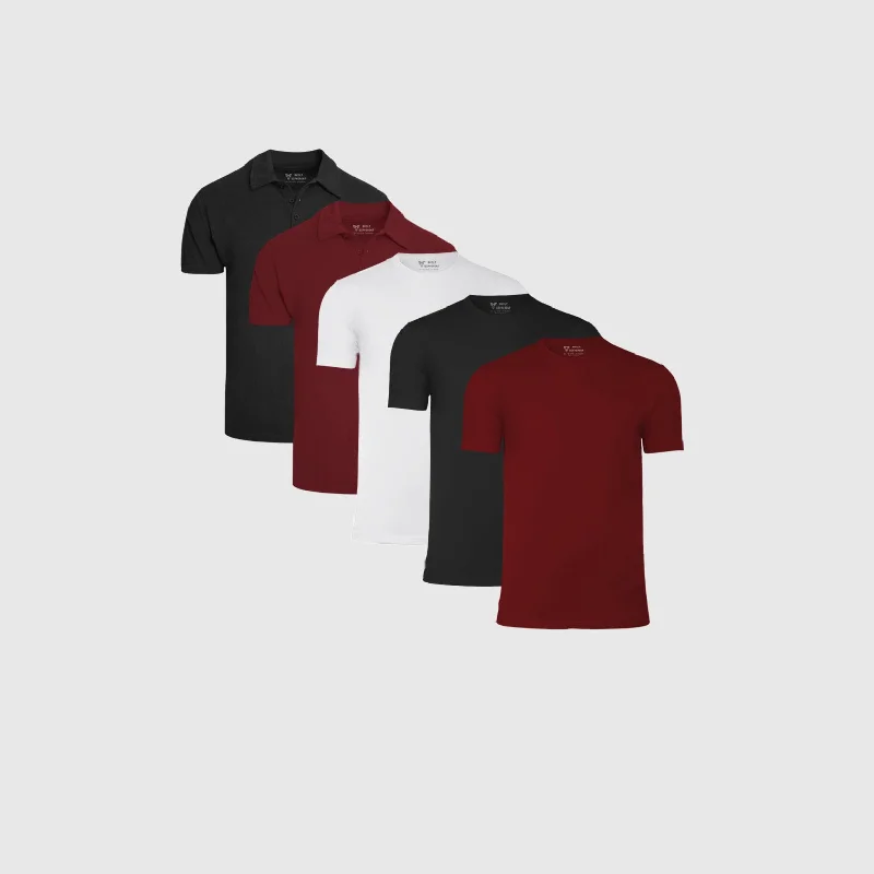 Men's polo t - shirts with a contrast collar for a preppy lookDate Night 5-Pack