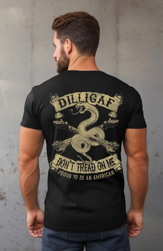 Men's tie - dye t - shirts with a bohemian styleDon't tread on me tan snake T-Shirt