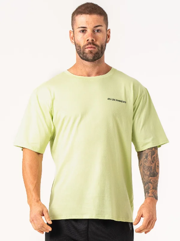 Men's ribbed t - shirts with a textured finish for added styleEnergy Oversized T-Shirt - Lime Men's ribbed t - shirts with a textured finish for added styleEnergy Oversized T-Shirt - Lime