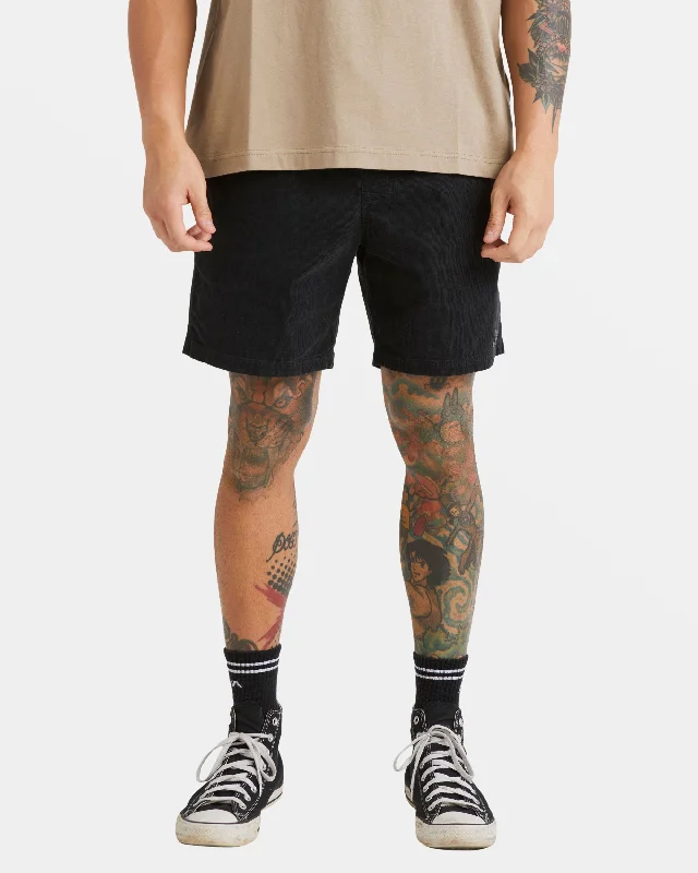 Men's zip - pocket canvas shorts for added functionality during travel Escape 17" Elastic Waist Shorts - Black Men's zip - pocket canvas shorts for added functionality during travel Escape 17" Elastic Waist Shorts - Black