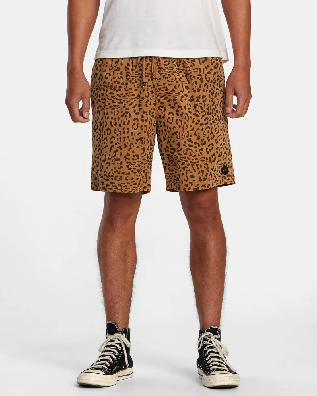Men's high - waisted swim shorts with UPF protection for beach vacations Escape 17" Elastic Waist Corduroy Shorts - Cheetah Men's high - waisted swim shorts with UPF protection for beach vacations Escape 17" Elastic Waist Corduroy Shorts - Cheetah