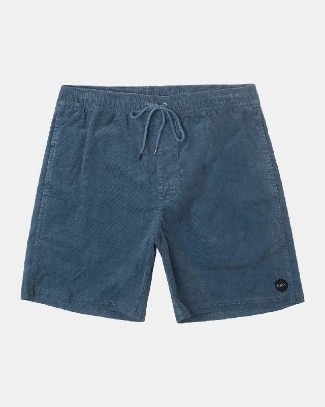 Men's high - waisted swim shorts with UPF protection for beach vacations Escape 17" Elastic Waist Corduroy Shorts - Light Duck Blue Men's high - waisted swim shorts with UPF protection for beach vacations Escape 17" Elastic Waist Corduroy Shorts - Light Duck Blue
