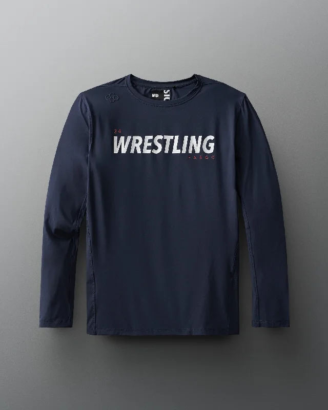Men's tie - dye t - shirts with a bohemian styleFargo Wrestling Long Sleeve