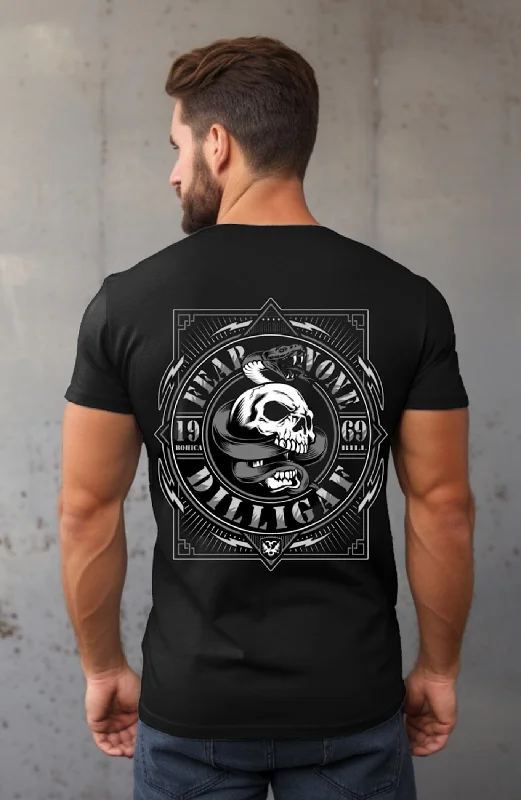 Men's button - front t - shirts with a unique artistic printFear None Snake Tee