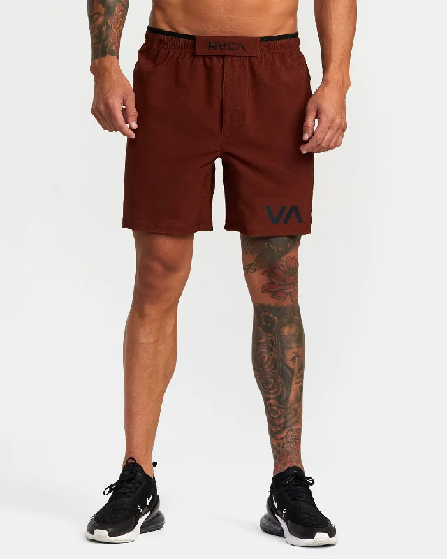 Men's side - stripe track shorts for a sporty running look 17" Grappler Shorts - Mahogany Men's side - stripe track shorts for a sporty running look 17" Grappler Shorts - Mahogany