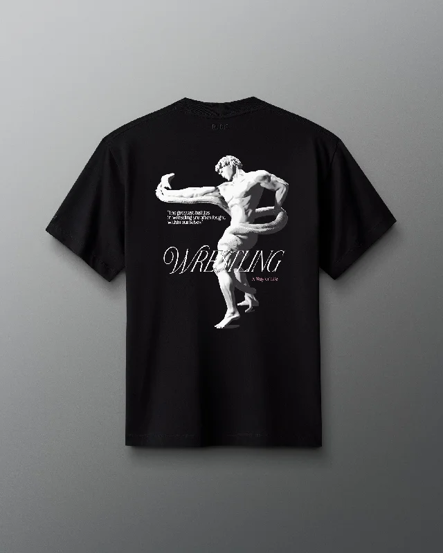 Men's polo t - shirts with a contrast collar for a preppy lookGrappling the Serpent Heavyweight T-Shirt Men's polo t - shirts with a contrast collar for a preppy lookGrappling the Serpent Heavyweight T-Shirt