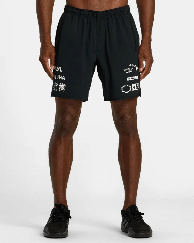 Men's moisture - wicking performance shorts for sweaty outdoor activities Hawaii All Brand Yogger Stretch 17" Shorts - Black Men's moisture - wicking performance shorts for sweaty outdoor activities Hawaii All Brand Yogger Stretch 17" Shorts - Black